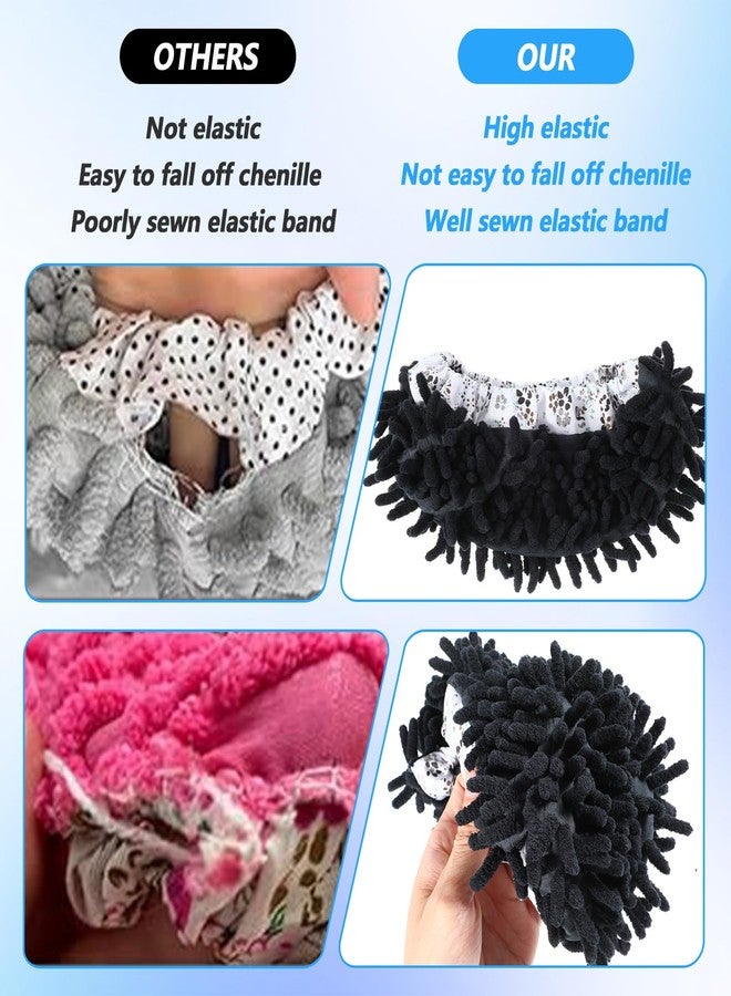 AojSup 8 Pcs Mop Slippers Shoes Cover, Soft Washable Reusable Covers Microfiber Dust Mops Socks for Women Men Foot Hair Cleaners Sweeping Tool House Office Bathroom Kitchen Slipper Cover - Image 4